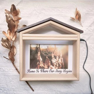 【獨台現貨速出】屋型相框存錢筒 北歐ins木屋萬用收藏箱 可居家擺飾 可存可取 存錢箱 票卷箱 儲存記憶, 1個, 木屋夜燈收藏箱FY0068