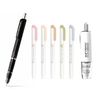 쿠팡 판매자로켓 단독 제브라 델가드 마일드라이너 Z5 세트 인스타1위형광펜 학생샤프 펜슬 필기구세트 필기류 학용품 여학생선물 고등학생선물 파스텔형광라이너 지브라, 1세트, 블랙