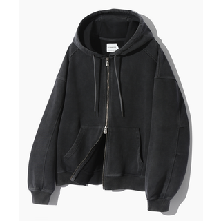 DIMITRI BLACK [기모선택] ASI 포시즌 에센셜 피그먼트 후드집업_차콜 그레이 ABD1TH01CH 411118