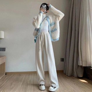 直筒寬褲 女生闊腿褲 秋冬款 顯腿長 垂感顯瘦 寬鬆直休閒褲 透氣長褲