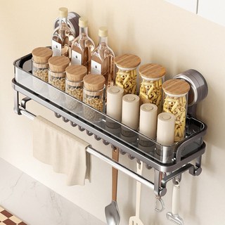 Eyimtech 무타공 흡착식 욕실 주방 다용도 선반 쉬운 설치 탈락 방지, 1개, 회색