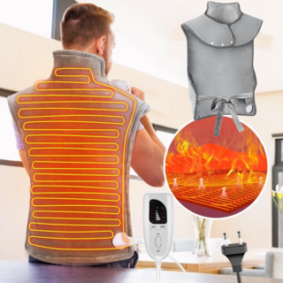 Mochae 어깨 찜질기 온열 케이프 허리 배 등 목 전기찜질팩 스마트 온열매트 6단계 온도 조절 4단계 타이머 겨울선물 물세탁 가능, SN-L다크그레이