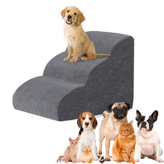 Everyday 논슬립 강아지계단 급반등 극세사 스펀지 계단 강아지계단3단, 1개, 회색