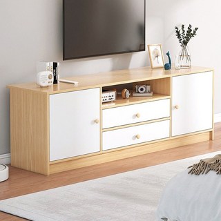 서랍장 거실장 140CM 대용량 TV장, 원목색