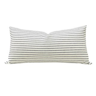 소파용 슬로우 카우 캐시미어 직사각형 베개 커버 장식용 요추 던지기 12 x 24 인치 네이비 블루, Doff White Navy Blue, 24" x 12" (Pack of 1)