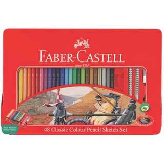 X.H. Baby【德國 Faber-Castell】輝柏油性彩色鉛筆精緻鐵盒48色 - 色彩鮮明，持久不易褪色, 水性, 1個