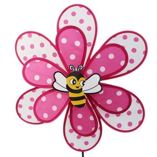 圓點雙層風車 昆蟲 大型 直徑39cm 尼龍布 童玩, 多色, 1個