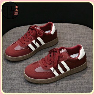 複古德訓鞋2024新款春鞦百搭休閒運動鞋平底闆鞋阿甘鞋鞋子單鞋女