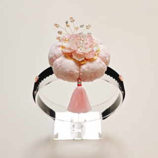 BEEU 비유 호박 자개꽃 한복머리띠 & 한복 비단댕기 / 명절 설 추석 돌잔치 결혼식 예식 국악 여성 여아 성인 한복 머리띠 족두리 머리장식 헤어장식 헤어악세사리 헤어액세서리