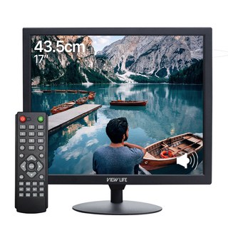뷰라이프 17형 4:3 AV 단자 CCTV 소형 모니터 D-SUB/BNC 케이블 포함 리모컨 증정 새제품, 43.1cm, AV-17