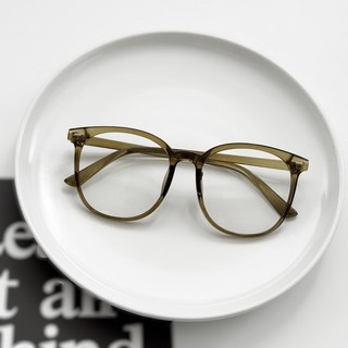 Fee 顯瘦大框素顏造型眼鏡 輕巧黑框 冷茶色 透明框 無度數平光眼鏡