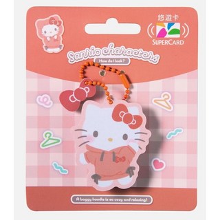 三麗鷗 帽T系列 SuperCard 造型悠遊卡 (帕恰狗/酷洛米/Kitty), 1個, Hello kitty