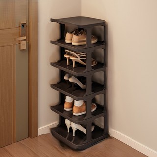 덴코 공간활용 수납 신발 정리대, 1개, 블랙 6단