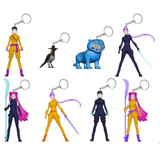 獵魔女團老虎明星手辦系列 遊戲公仔玩偶模型 桌面擺件, 1個, G560396獵魔女團8款帶鑰匙扣：袋裝