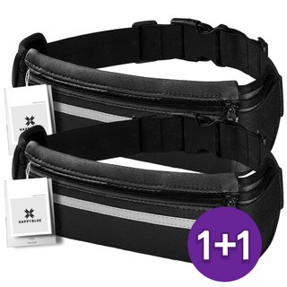 해피블루 러닝벨트 3세대 방수 초경량, 2개, 블랙