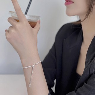 925 실버 SILVER 순은 스퀘어 큐빅 체인 여성 테니스 팔찌