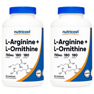 뉴트리코스트 L-아르기닌 + L-오르니틴 750mg 캡슐, 180정, 2개
