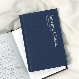 클랙식 저널 일기장 양장 일기 노트 데일리 다이어리, 1개, 네이비