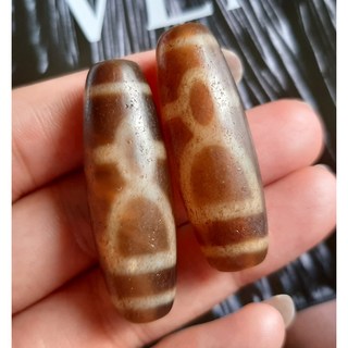 西藏老天珠《白瑪瑙玉髓 風化財神爺天珠一對》DIY飾品 天珠單品 項鍊 手鍊, 1個