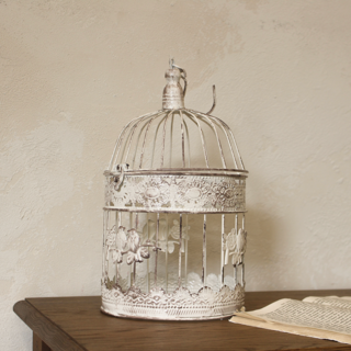 왓위셀 빈티지 엔틱 철제 새장 오브제, 엔틱 화이트