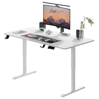 Fahomiss 전동 모션데스크 높이조절 스탠딩 책상 공부 사무용 컴퓨터책상, 화이트