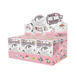 M.M小舖 鯊貓系列盲盒 第一彈 鯊魚貓咪公仔模型 盒抽 一中盒6入, 1個, 一中盒(請下標6次)