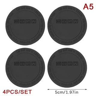 라운드 블랙 고무 코스터 패드 자체 접착 컵 바닥 스티커 미끄럼 방지 화상 텀블러 보호 4 개, 03 A5