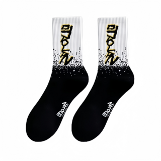 SALOTA 運動襪 中筒 籃球襪 純棉 透氣 舒適, 黑, 均碼