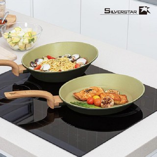 실버스타 오브니 셰프 후라이팬 28cm / 티타늄 코팅 인덕션용 IH 타원형 후라이팬 프라앤팬 팬, 1개