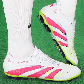아디다스 축구화 프레데터 엘리트 2G3G AG 화이트-옐로우-핑크 3S 로고 인조잔디용