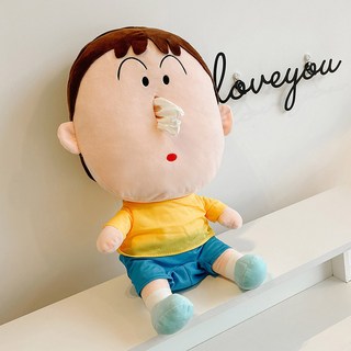 阿呆抽紙盒聯動毛絨玩具 可愛阿呆紙巾盒掛件車用創意玩偶, 1個, 大阿呆抽紙玩偶:45釐米0.4kg