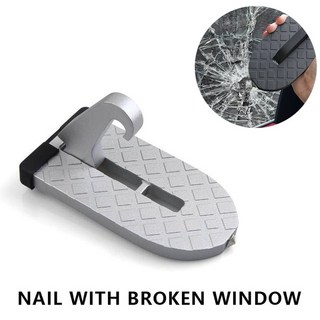 자동차 페달 엑셀 브레이크 악셀 패드 발판 차량 인테리어 튜닝 접이식 도어 스텝 보조 풋 페그 래치 후크 안전 해머 지프용 자동 옥상 수하물, [01] Silver A, 01 Silver A