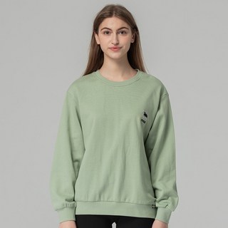 moz瑞典 貼布繡駝鹿 100%純棉 大學T-綠(亞洲版) 女款