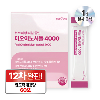 뉴트리정 리얼 콜린 미오이노시톨 4000 엽산 대용량 60포, 1박스, 300g