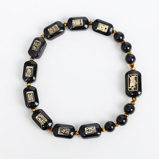 오닉스 옴자 12지 수호신 부적 팔찌 띠별팔찌 염주 수호 팔찌