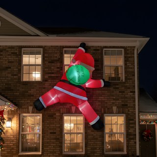 크리스마스 장식 대형 산타 풍선 눈사람 인형 성탄절 산타클로스 소품, 1개, 난간 타는 스타일