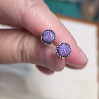 紫龍晶耳環，925銀針，天然水晶玉石，簡約時尚設計，提升個人魅力
