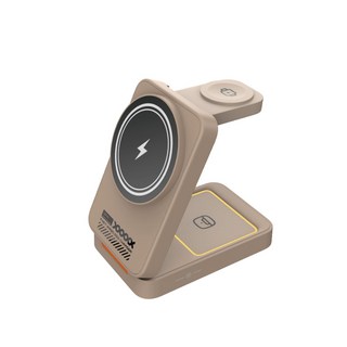 Opro9 三合一磁吸折疊充電座 支援Apple / Galaxy Watch充電, 沙漠, 1個