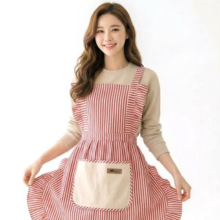 더메이크 레이스 예쁜 여성 타올 주방 앞치마, 1개, 레드