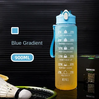 1리터 물병 동기 부여 스포츠 누출 방지 마시는 야외 체육관 피트니스 주전자, 05 파란, 01 1.0L