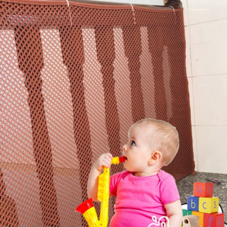 추락방지 보호 안전 그물망 난간 계단 테라스 베란다, 흰색 높이 60cm길이 100cm, 1개