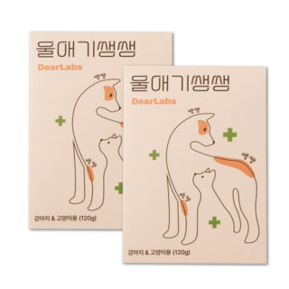 울애기쌩쌩 반려동물 종합영양제 눈 피부 관절 면역 장 케어, 60정, 2개