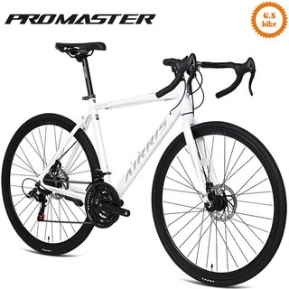 [완전조립발송] 2025 프로마스터 에어리스 R2.1D 700C 시마노21단 입문용 로드자전거 디스크 완조립발송 사은품증정, 1개, 167cm, 380 화이트(완조립+6종사은품)
