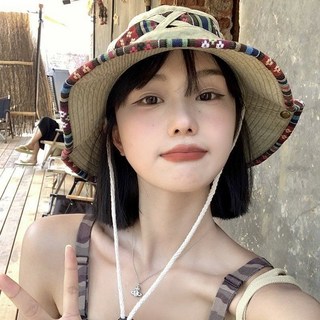 民族風遮陽帽男女戶外太陽帽牛仔防曬登山釣魚漁夫帽大檐帽