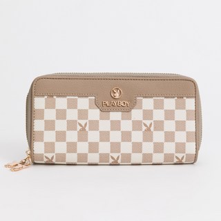 PLAYBOY Bubble Bunny系列 雙ㄇ拉長夾 卡其色長夾