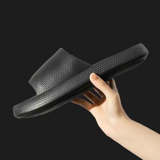 踩屎感室內浴室拖鞋 柔軟厚底防滑拖鞋, 黑色,42-43, 1個