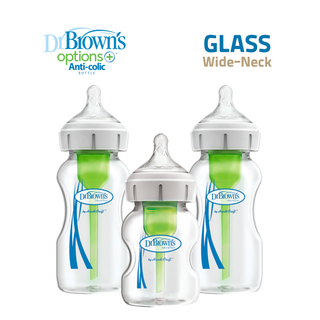 닥터브라운젖병 와이드 옵션스플러스 유리젖병 270ml(2P)+150ml(1p), 투명, 1개, 690ml
