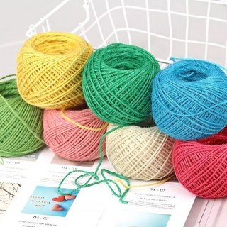 麻繩繩子 diy手工製作複古風格優質麻繩編織裝飾品 綫麻綫彩色材料, 1個, 原色,每捲25米-1捲