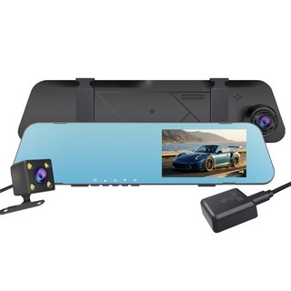 前後雙錄行車記錄器 1080P 高畫質 140° 超廣角鏡頭 GPS測速預警 4.5吋顯示螢幕, 主機,鏡頭,後拉線,GPS, 1G