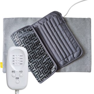 한일의료기 최고급 온열 찜질기 전자파없는 허리 복부 전기 배 찜질 매트, 라이트그레이